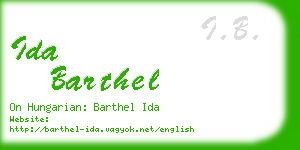 ida barthel business card